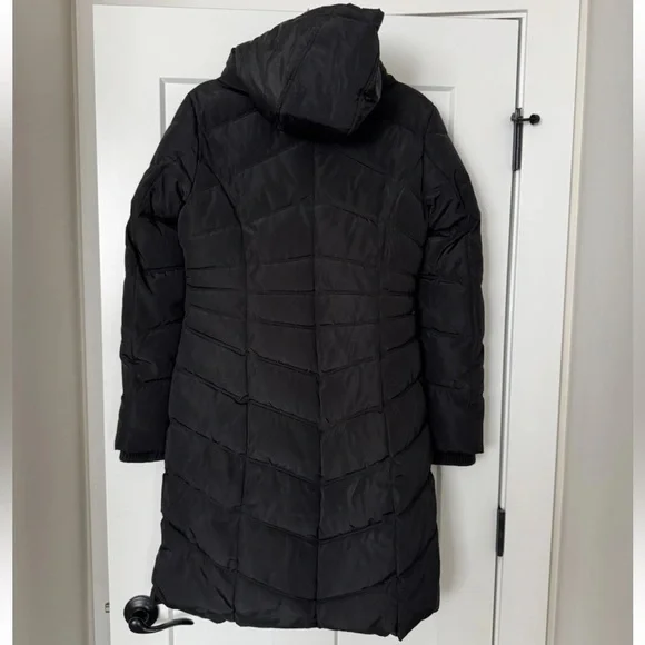 JESSICA SIMPSON Women's XS Hooded Puffer Long Black Zip-Up Jacket Winter Coat - Picture 7 of 14